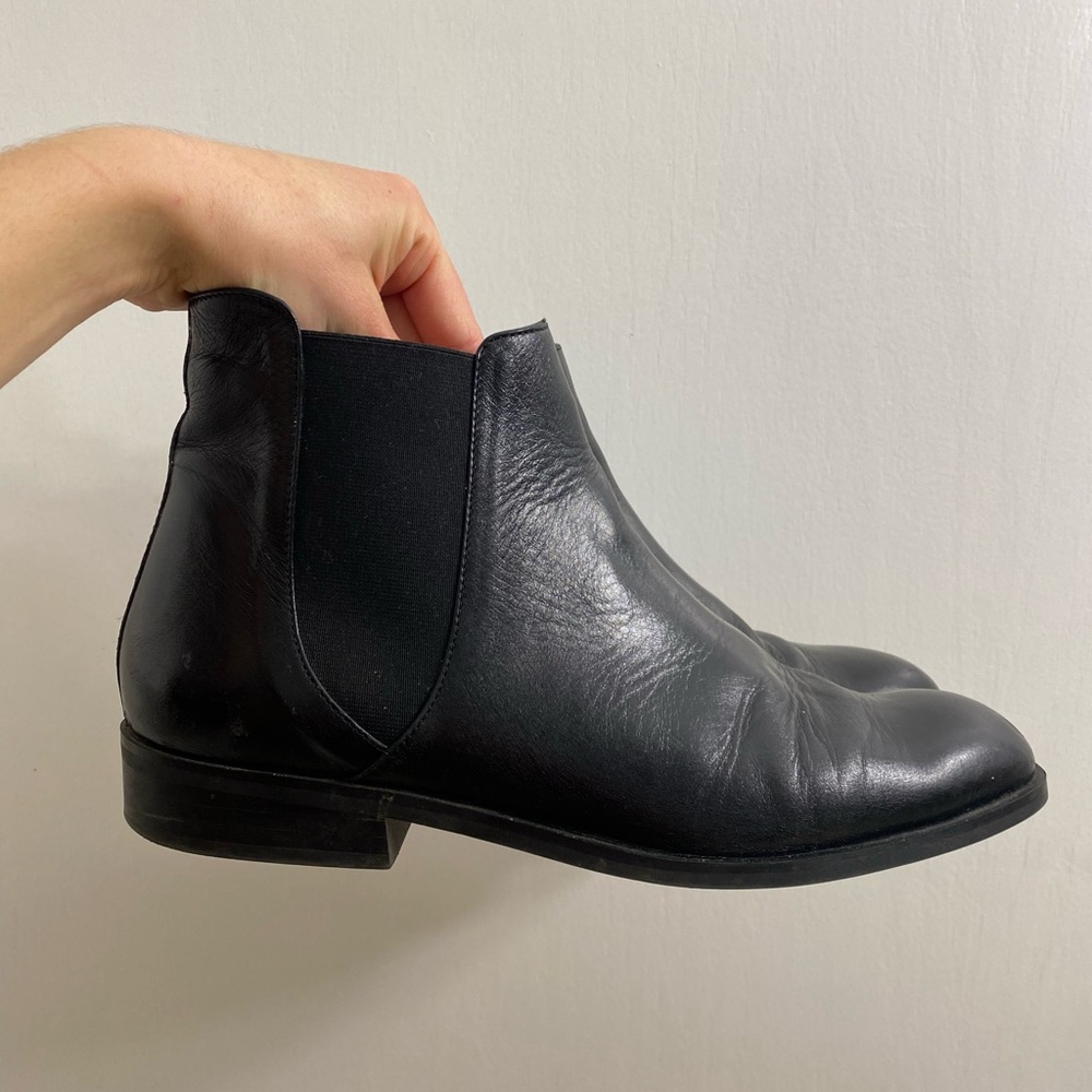 Black Leather Zara Chelsea Boots